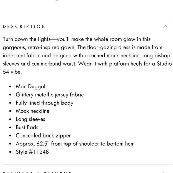 DRAPED GLITTER FABRIC HIGH NECK PUFF SLEEVE
TRUMPET GOWN/ size 16 - Picture 9 of 10